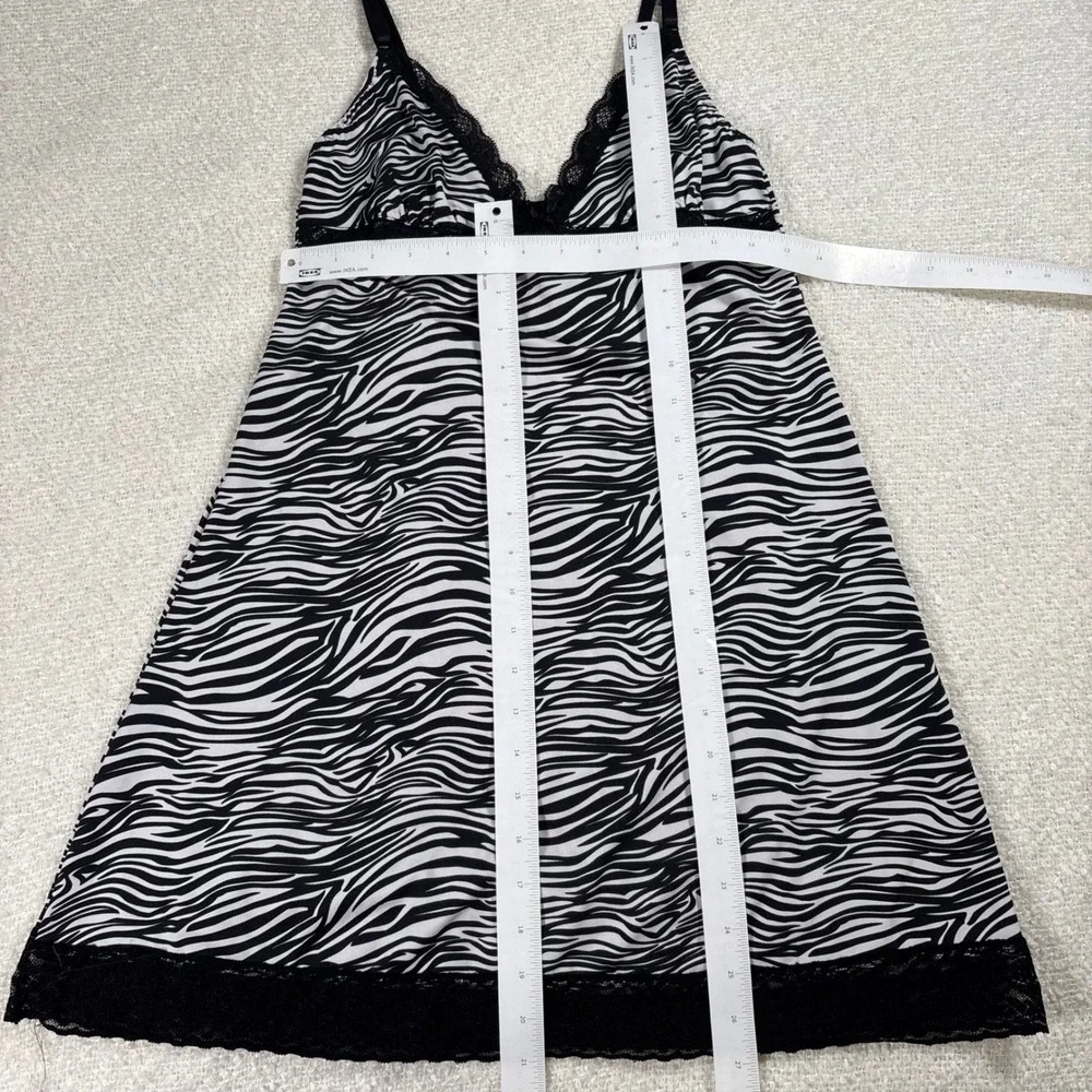 rampage intimates y2k zebra lace bow‎ sleep spaguetti strap dress 2000s coquette